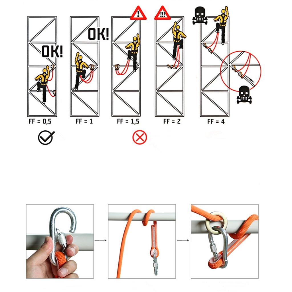 Outdoor 5 point Half Body Climbing Harness Safety Belt Rescue Rope S + 3m