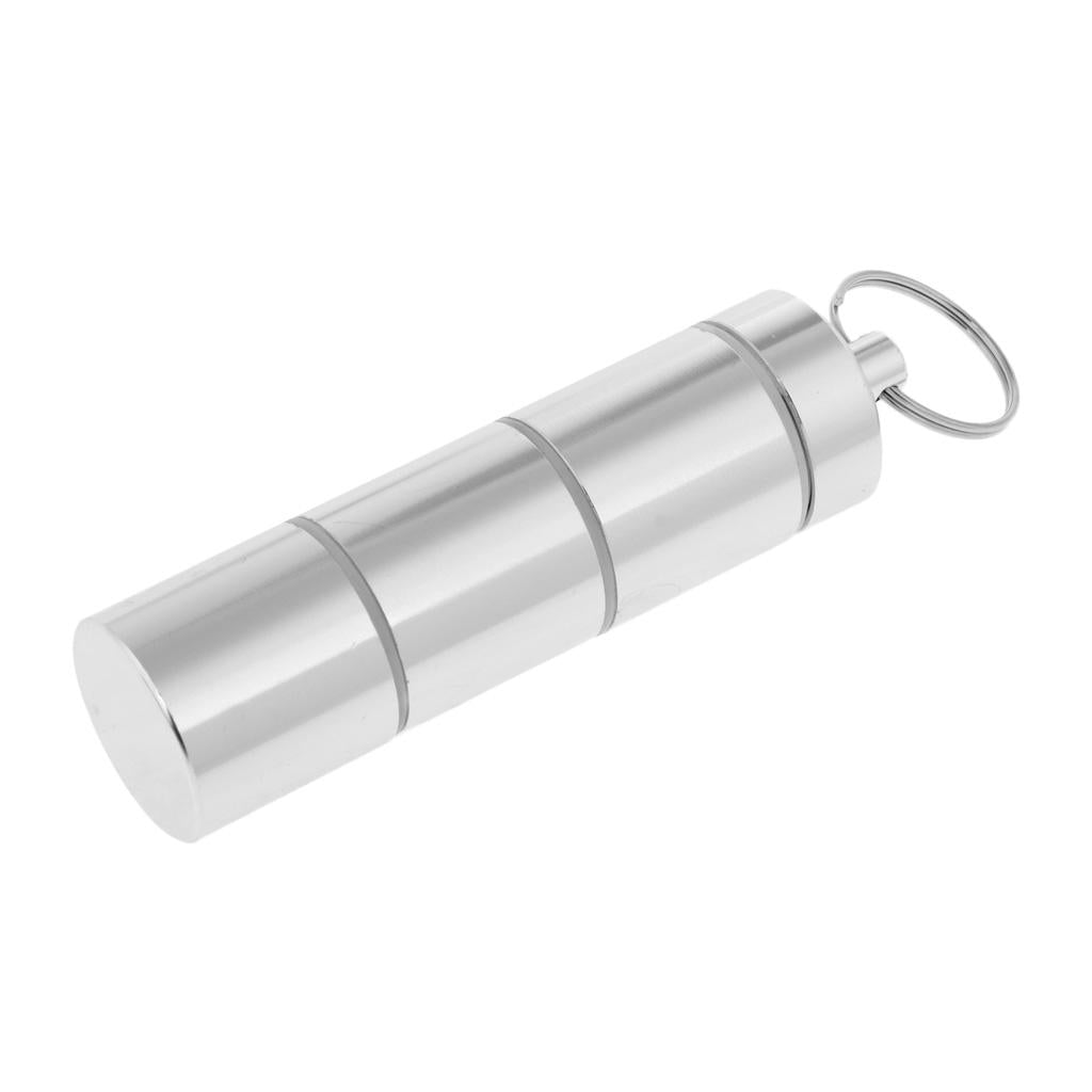 Aluminum Alloy Waterproof Pill Box Mini Tablet Case Separated Layers 93x25mm