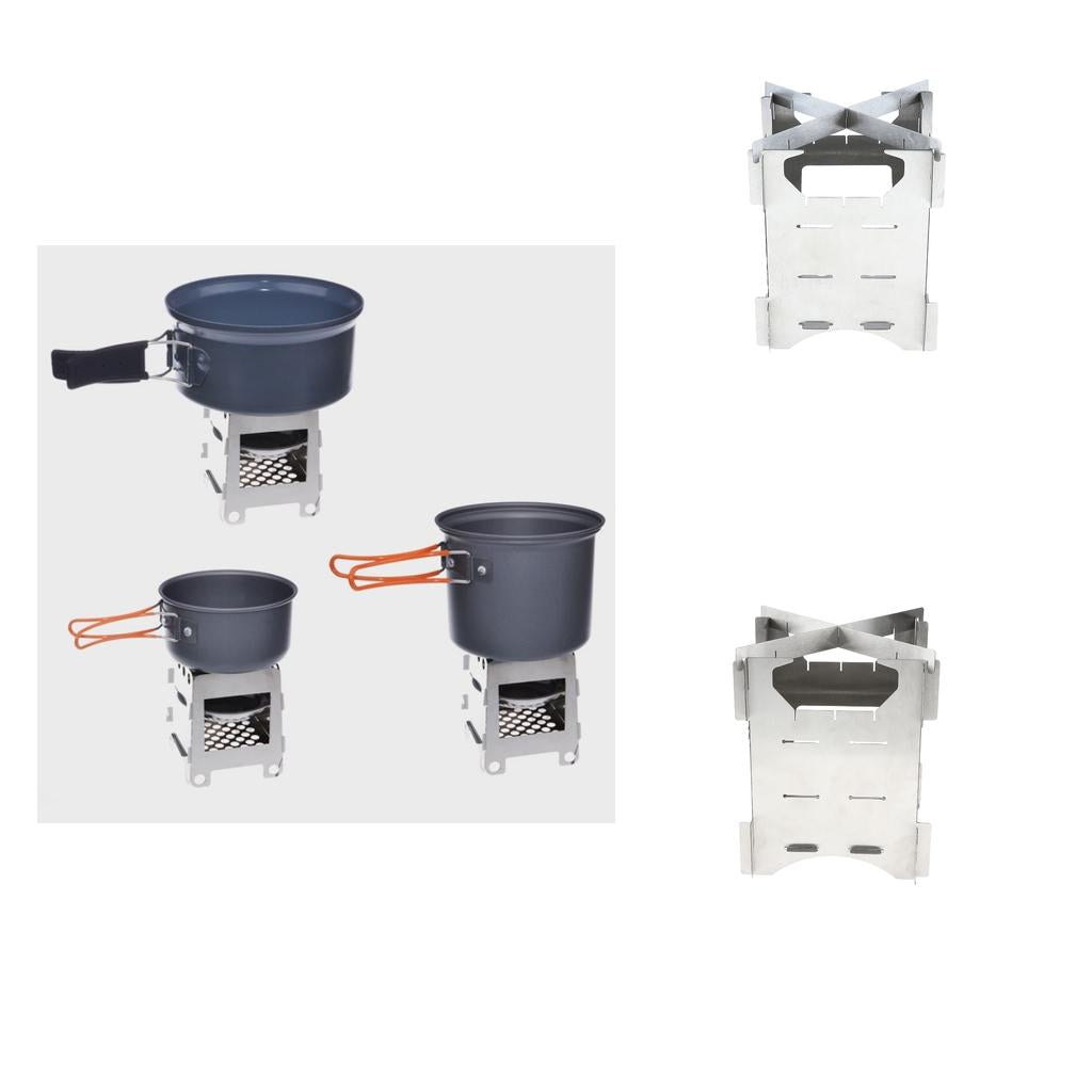 Stainless Steel Foldable Camping Stove Outdoor Picnic Wood Burner 12x10cm