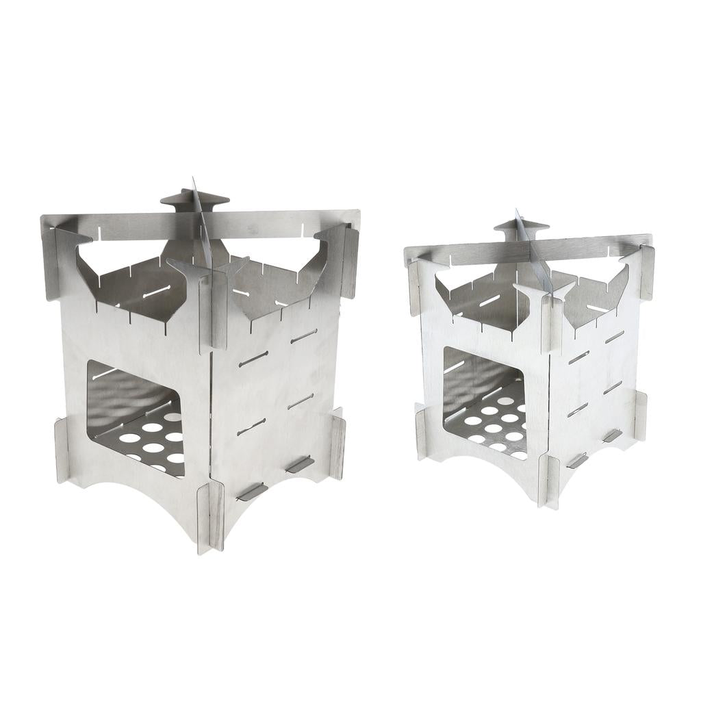 Stainless Steel Foldable Camping Stove Outdoor Picnic Wood Burner 12x10cm