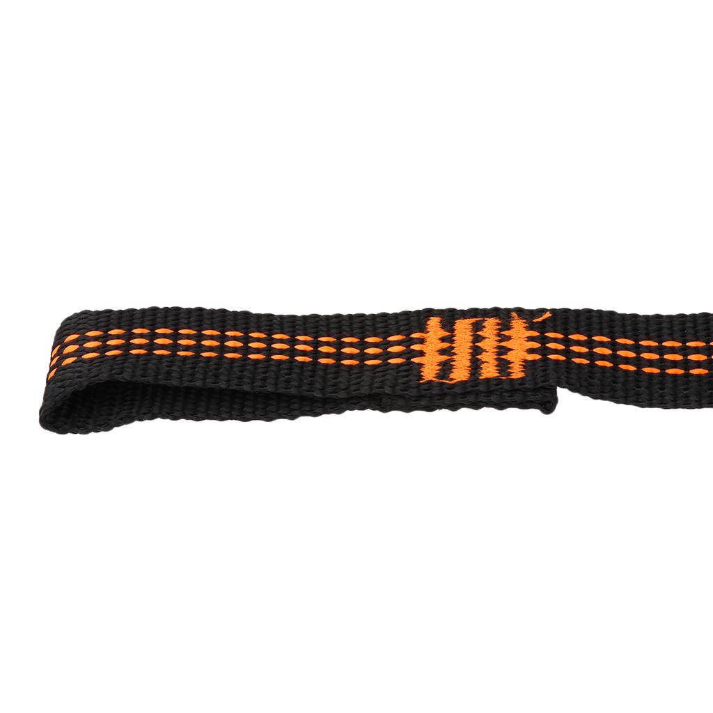 2pcs Hammock Hanging Tree Straps 300cm Swing Yoga Nylon Webbing Rope Orange