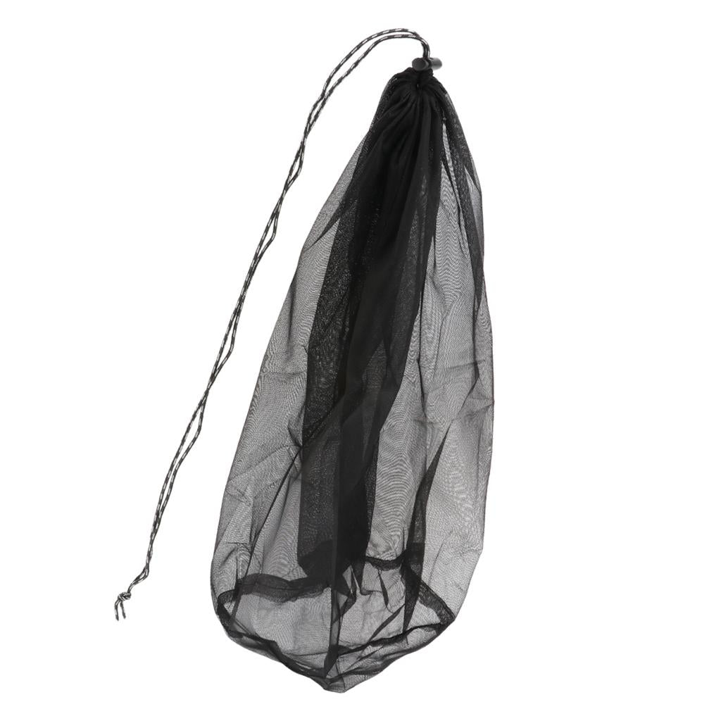 Head Net Mask Mosquito Mesh Cap Hat Face Protector for Camping Hiking Black