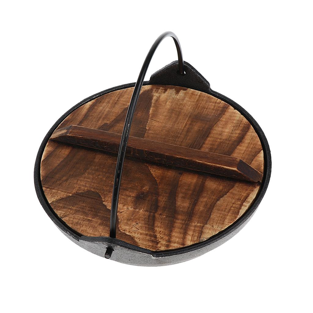 Portable Shallow Mouth Camping Hanging Pot Outdoor Cooking Cookware 20cm