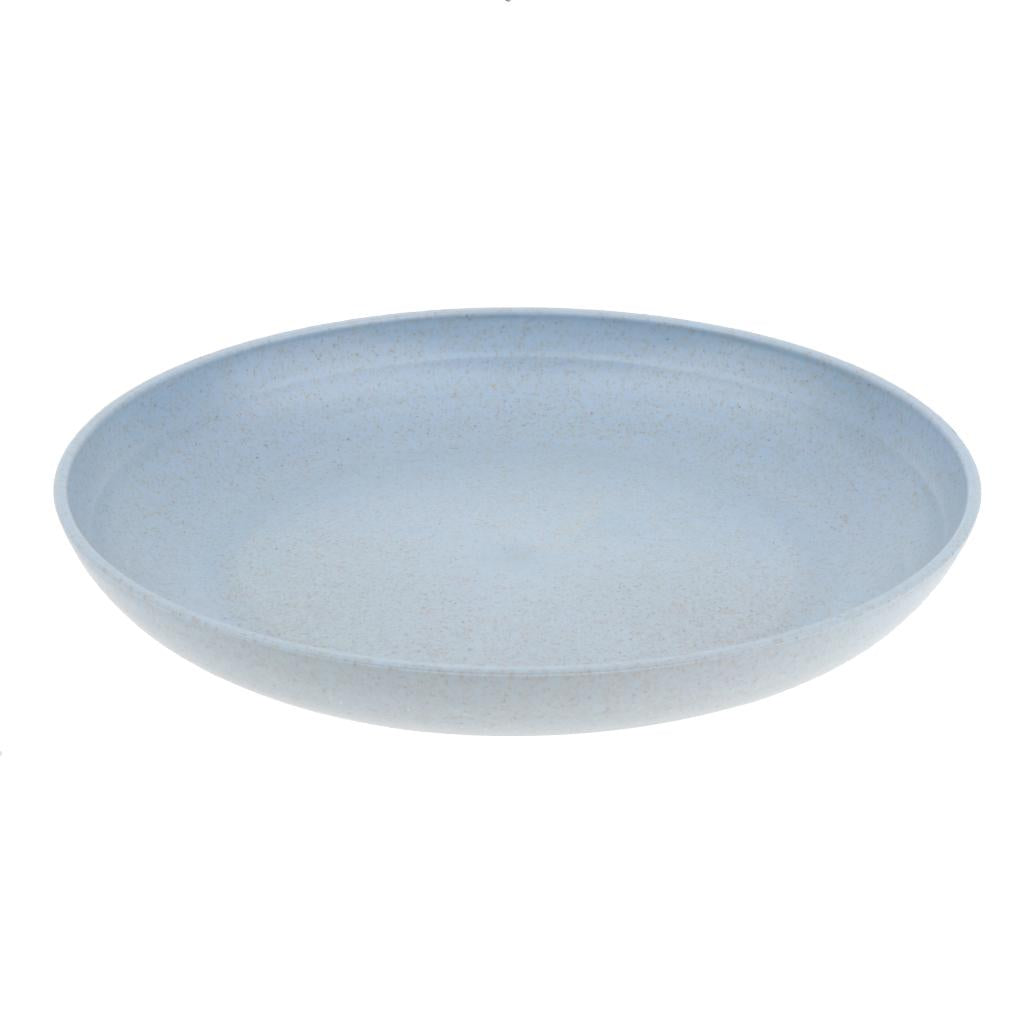 4pcs 20cm Wheat Straw Plates Dishes Set Food Salad Container Outdoor Camping