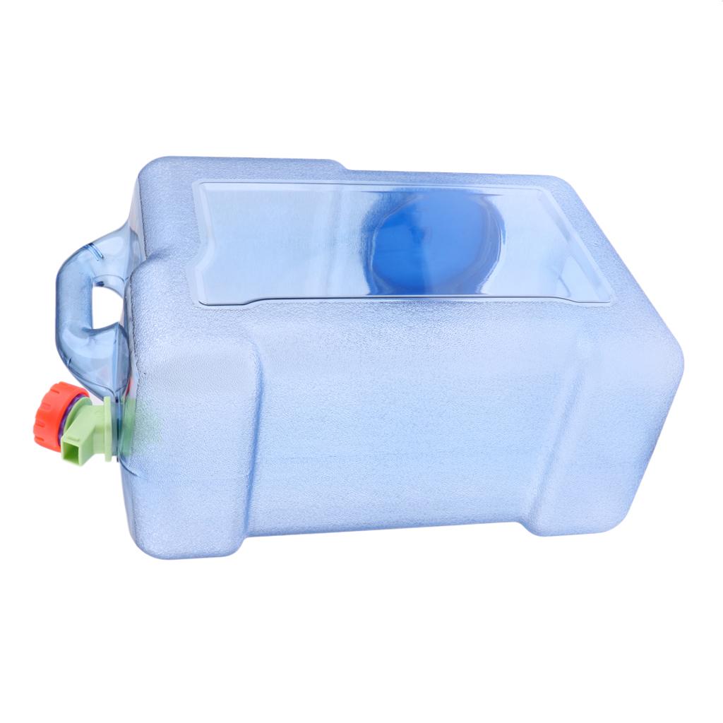 12L Outdoor Camping Car Water Carrier Canister Storage Container Clear Blue