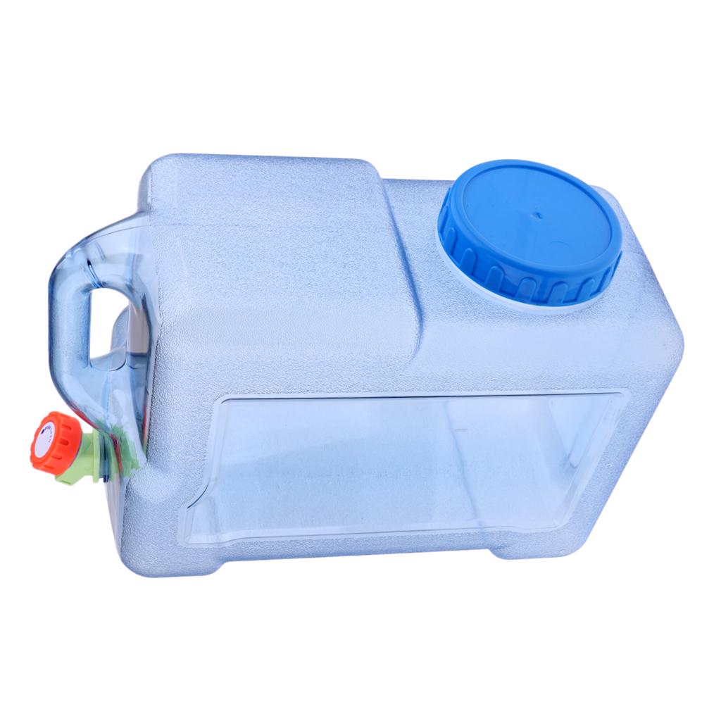 12L Outdoor Camping Car Water Carrier Canister Storage Container Clear Blue