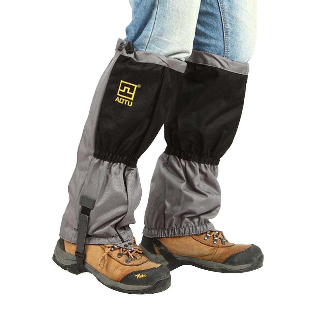 Outdoor Waterproof Snow Ski Legging Gaiters Shoe Boots Cover Climbing Black