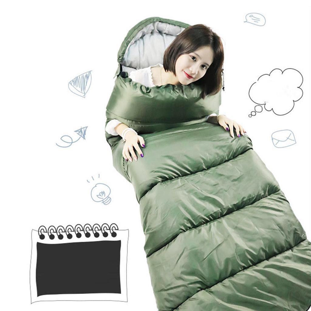 Lightweight Outdoor Camping Hiking Envelope Sleeping Bag 210 x 75cm green