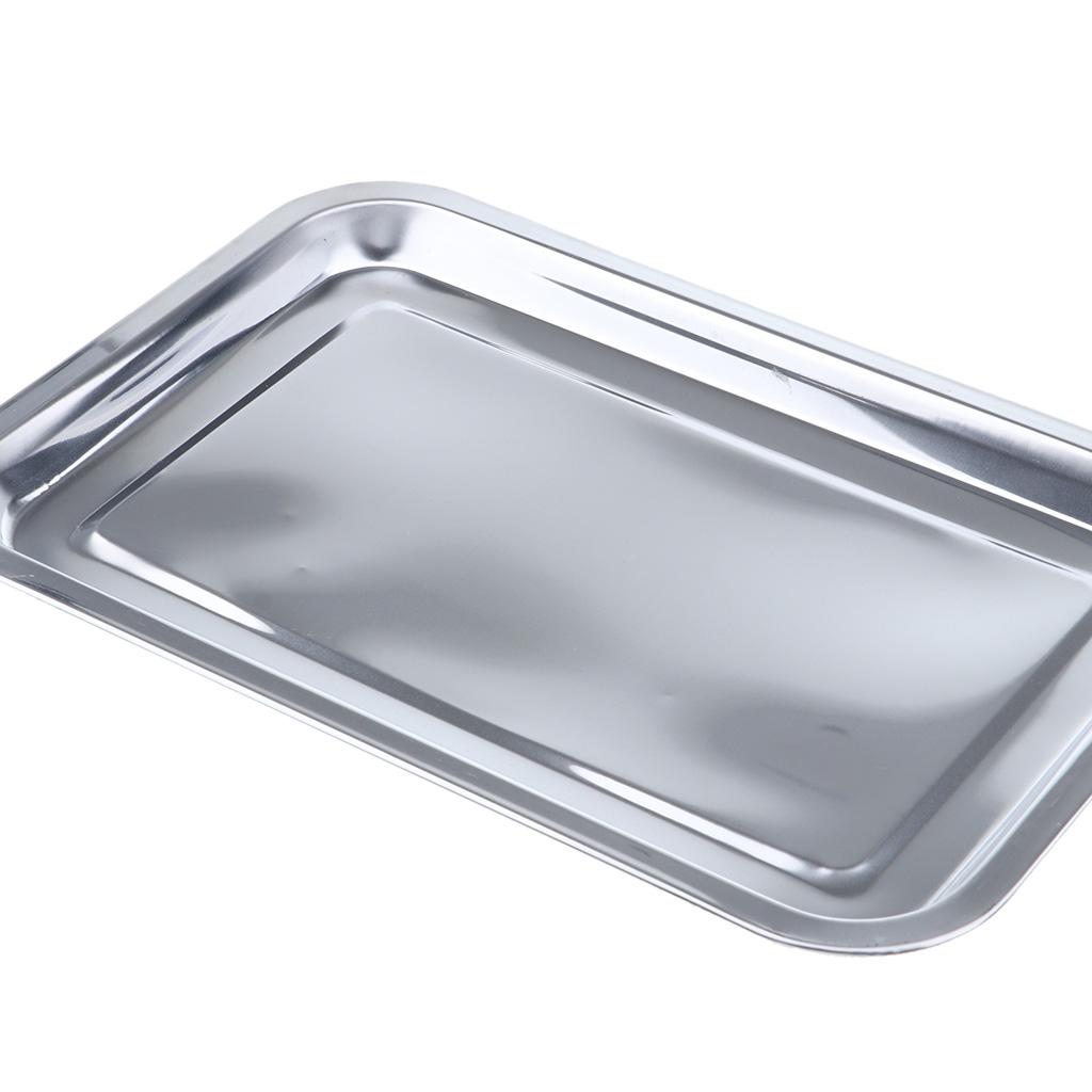 Stainless Steel Tableware Dish Plate Food Organizer Tray Pan 40 x 30 x 2cm
