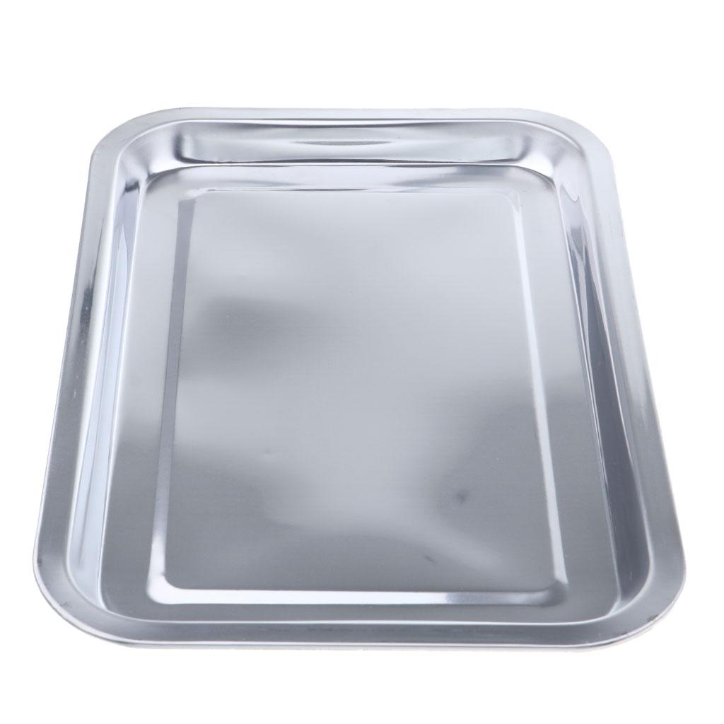 Stainless Steel Tableware Dish Plate Food Organizer Tray Pan 45 x 35 x 2cm