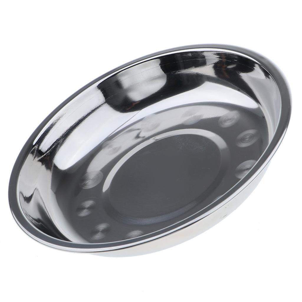 Stainless Steel Plate Dish Outdoor Camping Picnic Food Container 26x3.5cm