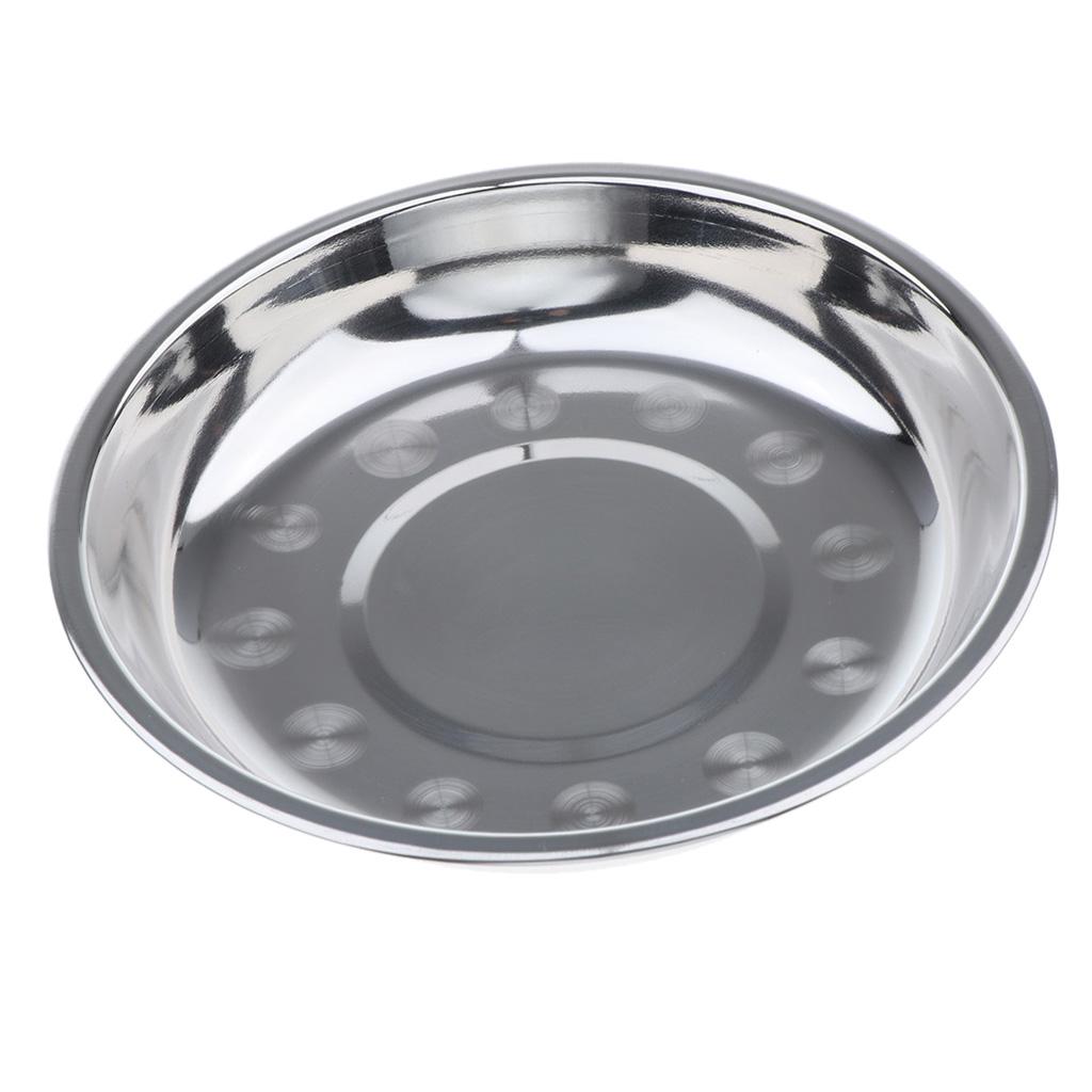 Stainless Steel Plate Dish Outdoor Camping Picnic Food Container 26x3.5cm
