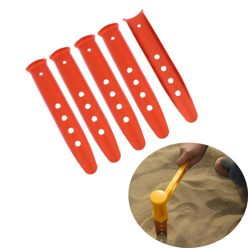 5 Pieces Aluminium Alloy Camping Hiking Tent Pegs Stakes Nails 230mm orange