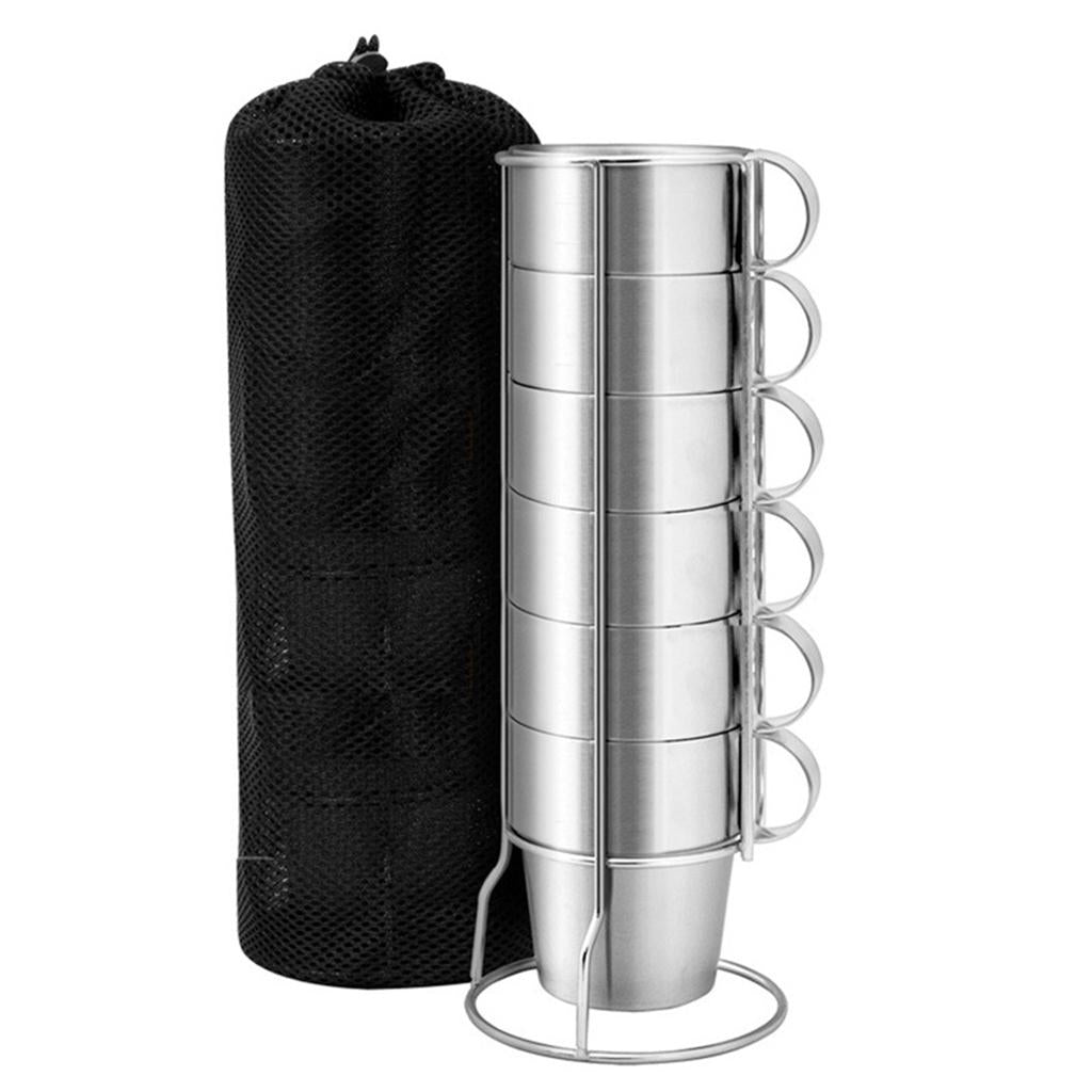 6 Pieces Stainless Steel Double Insulated Vacuum Coffee Mugs Water Tea Cup