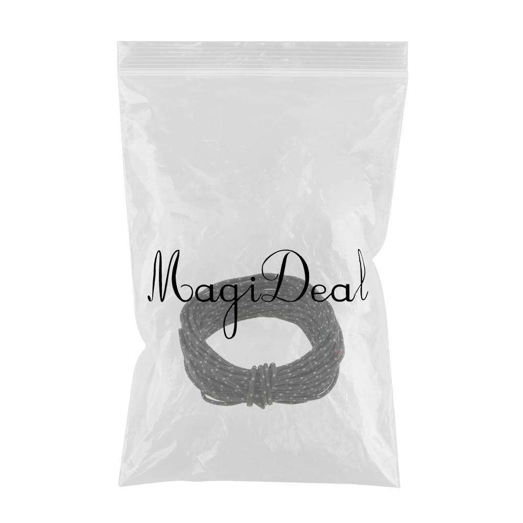 2.5mm 50ft Camping Tent Reflective Guyline Rope Awning Tarp Paracord Black