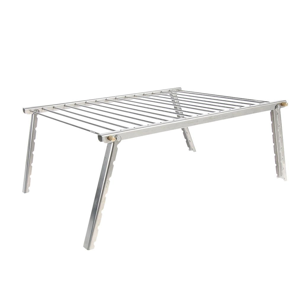 Portable Stainless Steel Grill for Campers, Backpacking, Survival Tube Storage