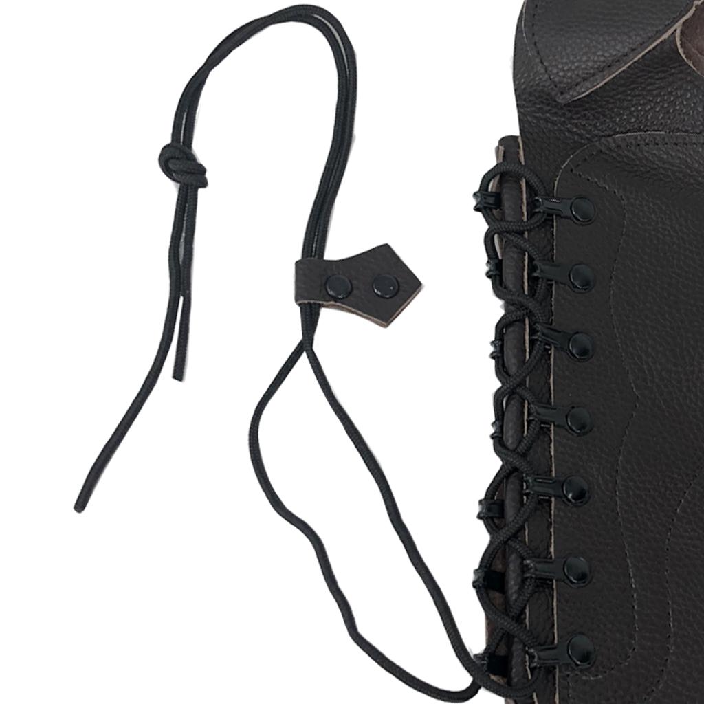 Black Cow Leather Shooting Archery Arm Guard Bow Protect Gear with Straps