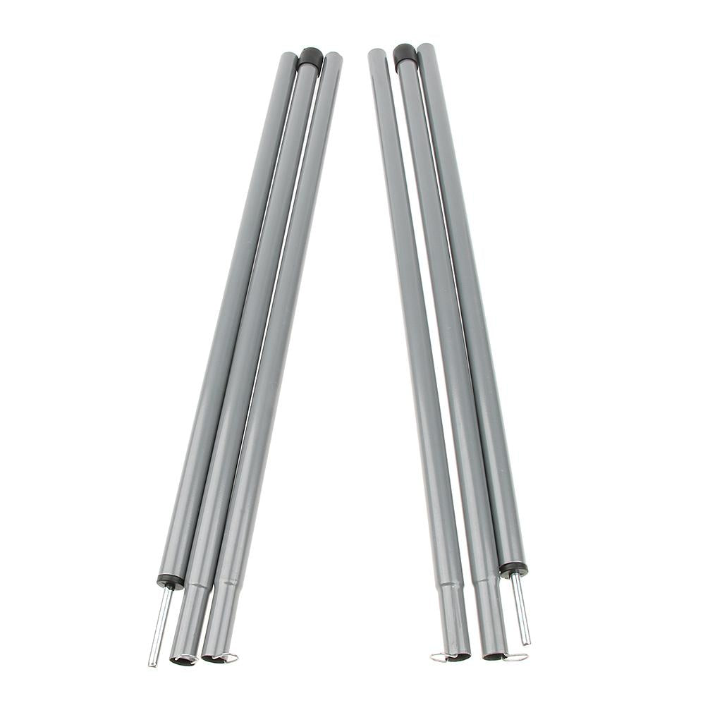 2 Pcs/Set Camping Travel Canopy Tent Awning Pole Kit Iron Rod Frames 130cm