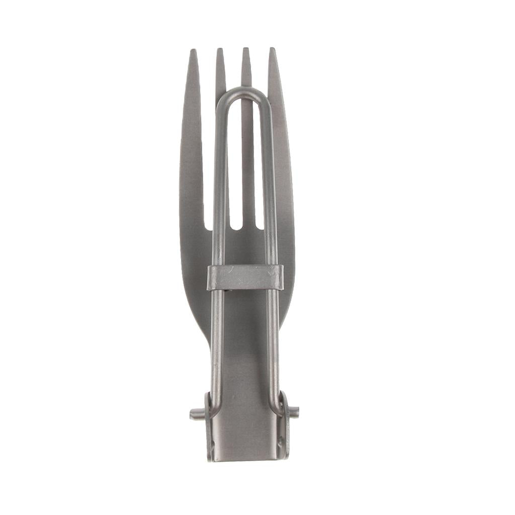 Folding Cutlery Tableware Titanium Fork Spork Outdoor Camping 144x24mm Fork