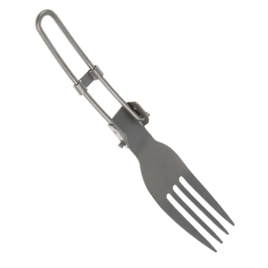 Folding Cutlery Tableware Titanium Fork Spork Outdoor Camping 144x24mm Fork