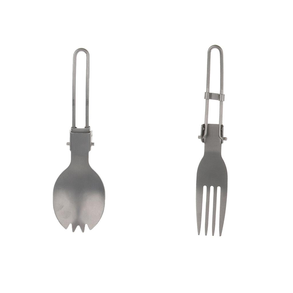Folding Cutlery Tableware Titanium Fork Spork Outdoor Camping 144x24mm Fork