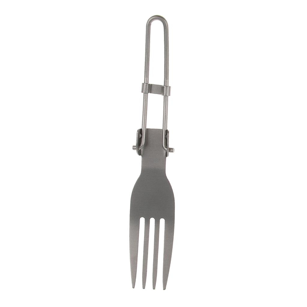 Folding Cutlery Tableware Titanium Fork Spork Outdoor Camping 144x24mm Fork
