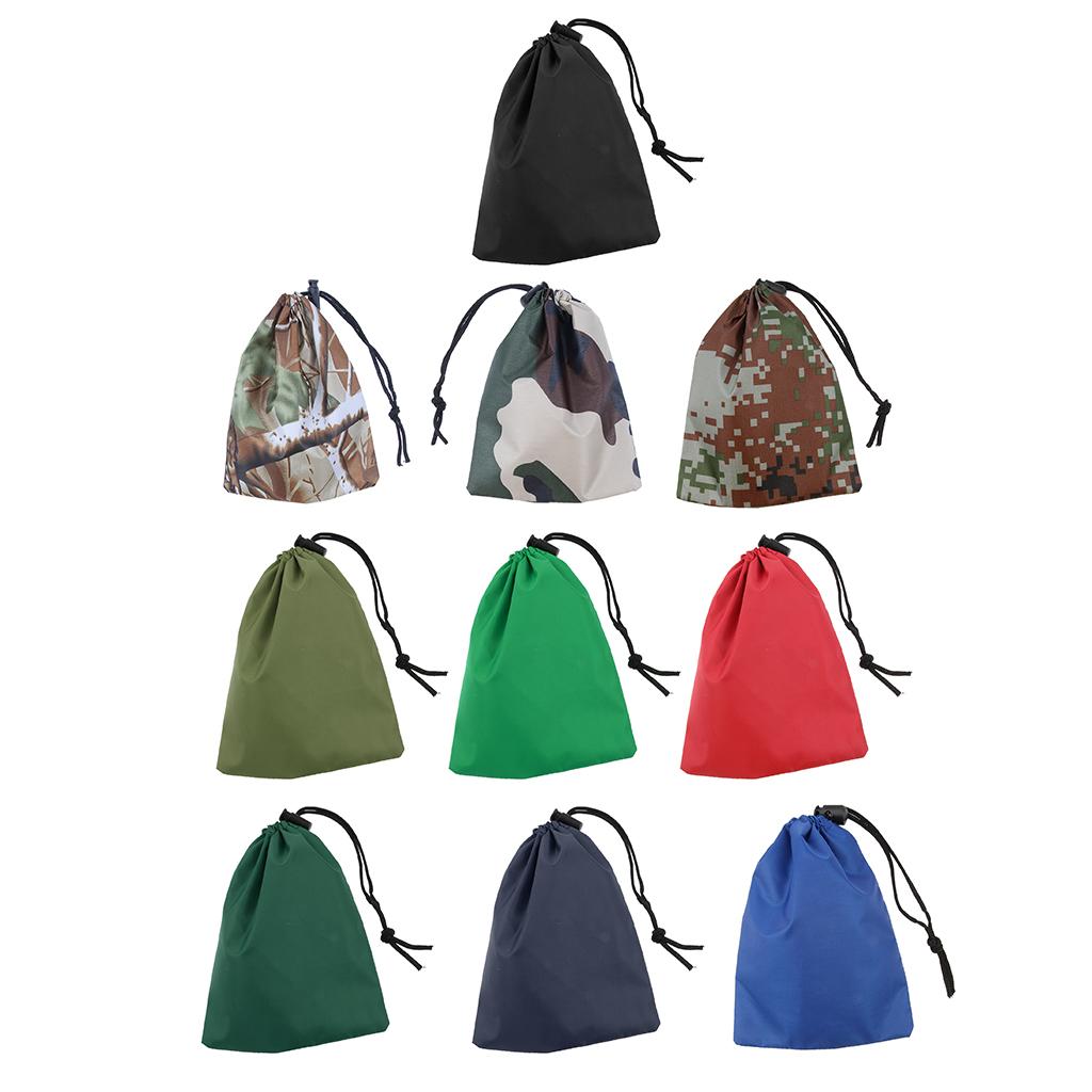 2xWaterproof Camping Storage Bag Drawstring Sack Pouch Travel Organizer Digital Camo