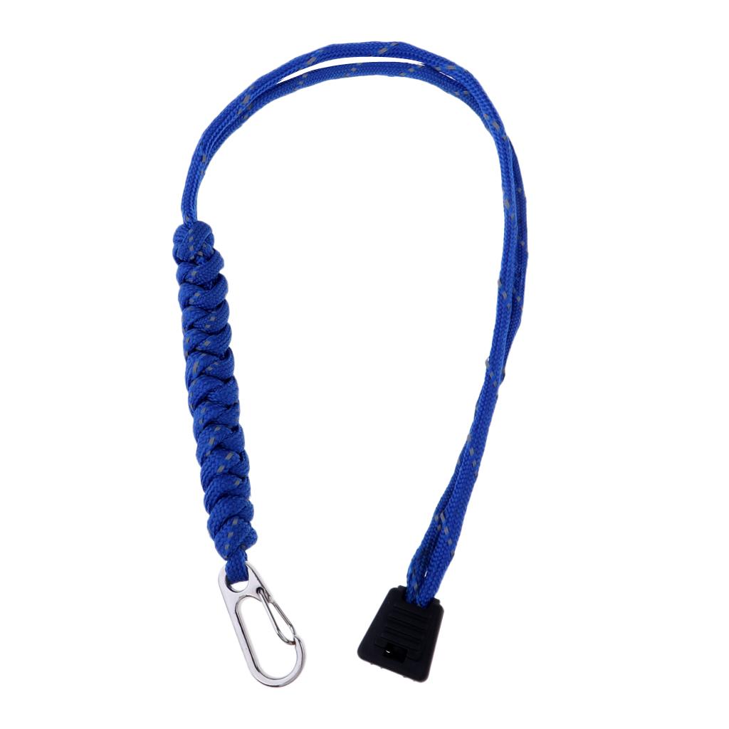 Outdoor Emergency Kit Paracord Key Chain Rope Cord Lanyard Carabiner Blue