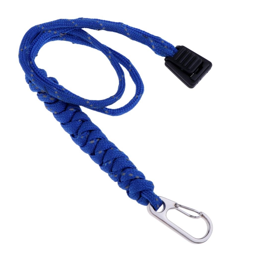 Outdoor Emergency Kit Paracord Key Chain Rope Cord Lanyard Carabiner Blue