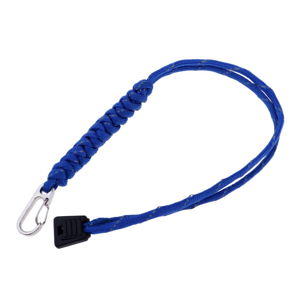 Outdoor Emergency Kit Paracord Key Chain Rope Cord Lanyard Carabiner Blue