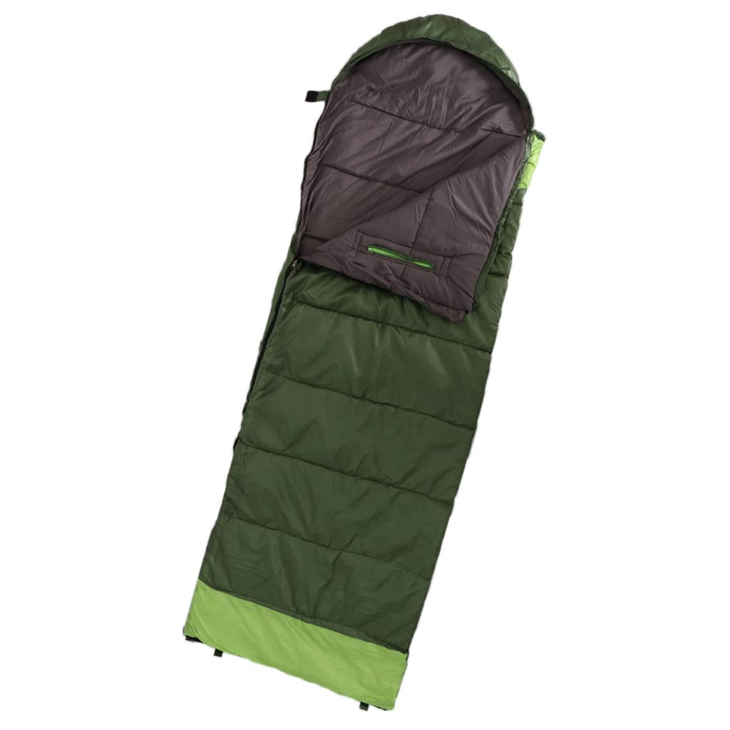 Waterproof Camping Warm Hollow Cotton Splicing Sleeping Bag Army Green Right
