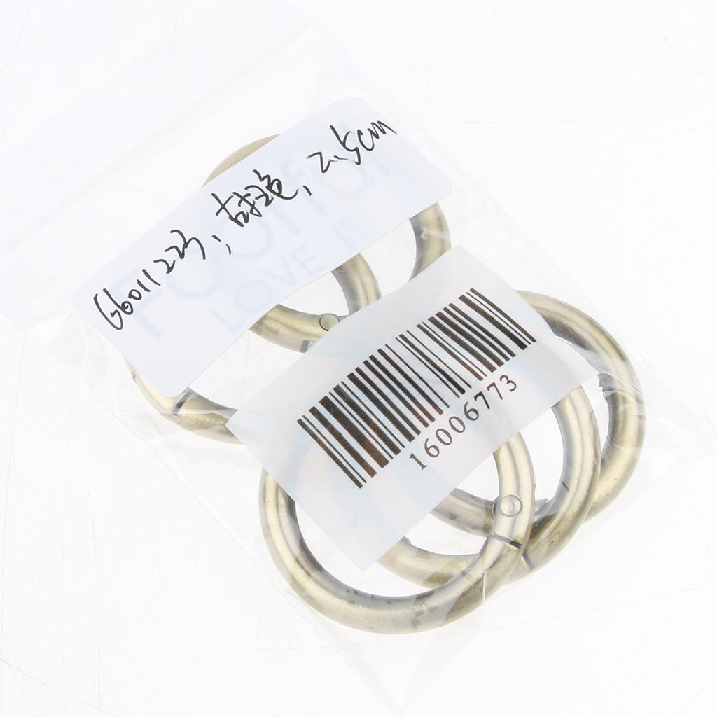 5 Pieces Zinc Alloy Round Spring Buckles Snap Hook Keychain Clip Brown 25mm