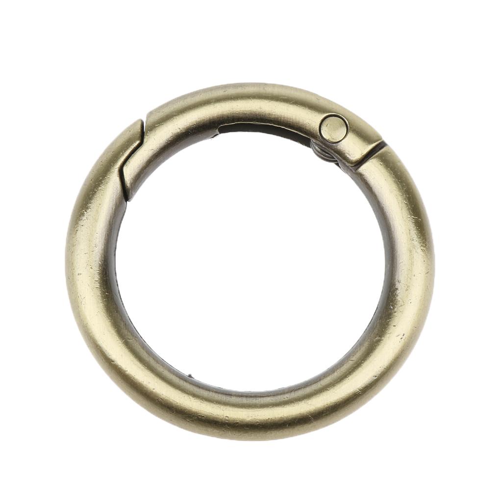 5 Pieces Zinc Alloy Round Spring Buckles Snap Hook Keychain Clip Brown 25mm