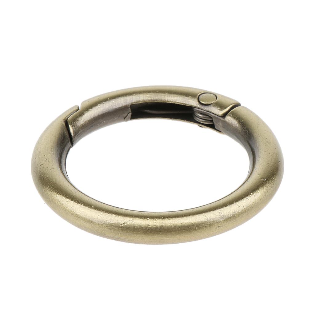 5 Pieces Zinc Alloy Round Spring Buckles Snap Hook Keychain Clip Brown 25mm