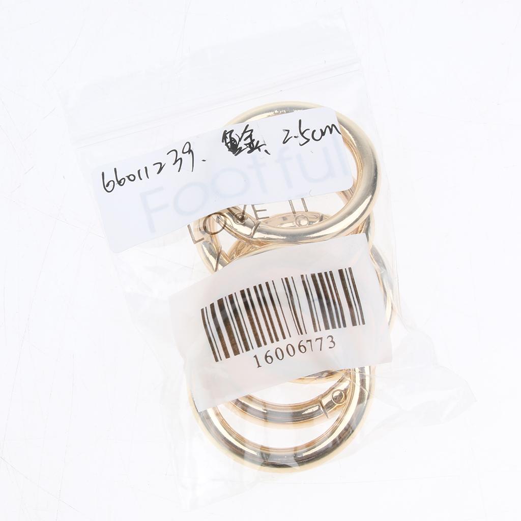 5 Pieces Zinc Alloy Round Spring Buckles Snap Hook Keychain Clip Gold 25mm