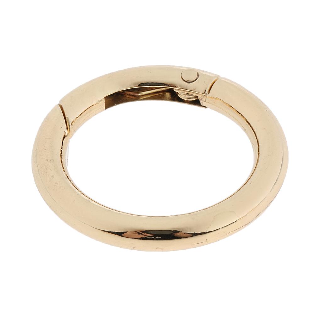 5 Pieces Zinc Alloy Round Spring Buckles Snap Hook Keychain Clip Gold 25mm