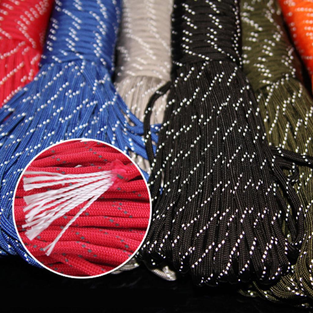 4mmx31m Reflective 9 Strand Nylon Tent Cord Canopy Awning Guy Line Gray