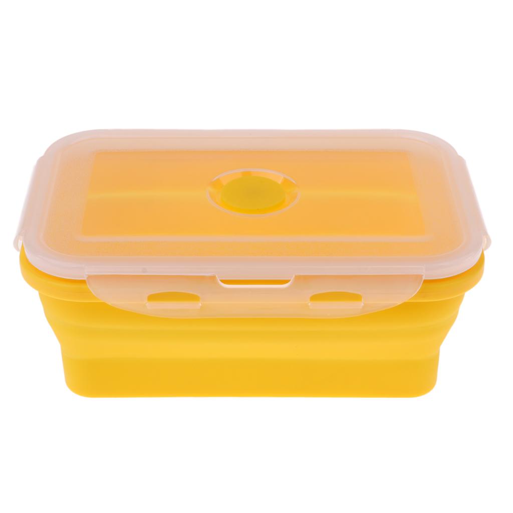 3Pcs Folding Silicone Lunch Box Bowl Bento Collapsible Food Storage 350ML