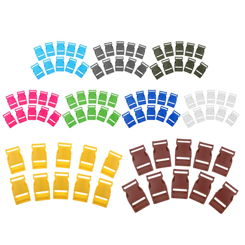 10pcs Plastic Side Release Buckles for 1 Backpack Webbing Strap Yellow"