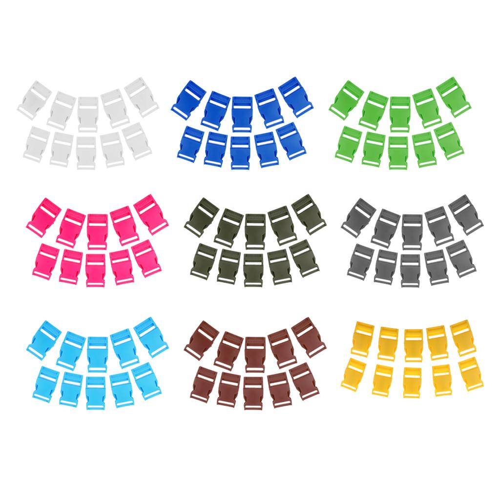 10pcs Plastic Side Release Buckles for 1 Backpack Webbing Strap Yellow"