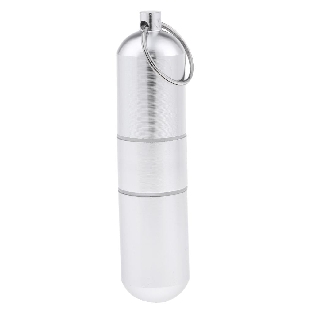 Waterproof Aluminum Pill Box Drug Keychain Container 25 x 105mm (3 grid)