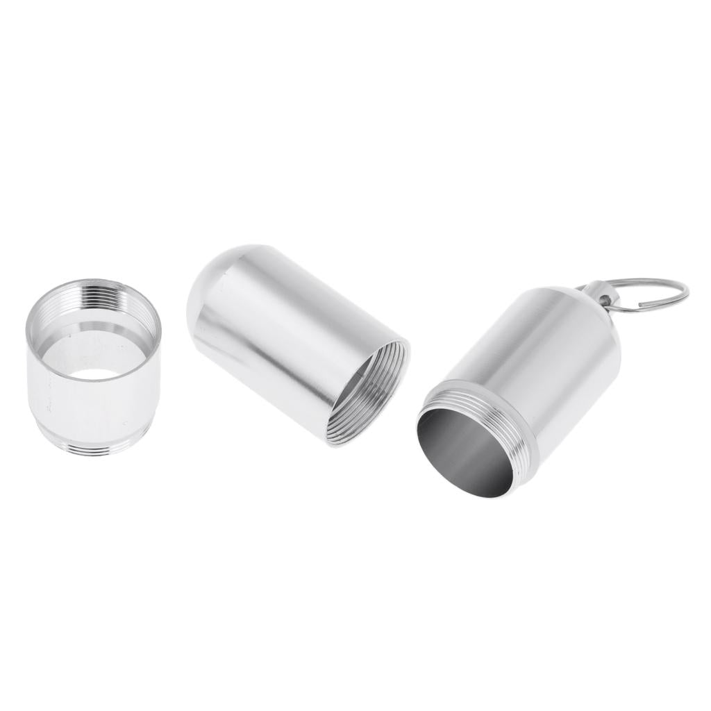 Waterproof Aluminum Pill Box Drug Keychain Container 25 x 105mm (3 grid)