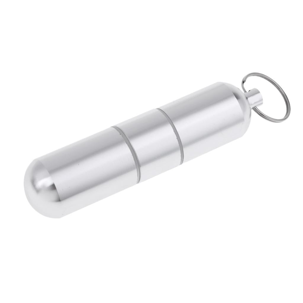 Waterproof Aluminum Pill Box Drug Keychain Container 25 x 105mm (3 grid)