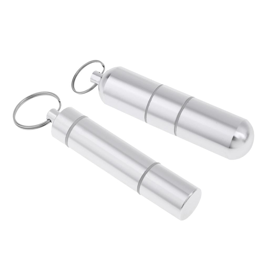 Waterproof Aluminum Pill Box Drug Keychain Container 25 x 105mm (3 grid)