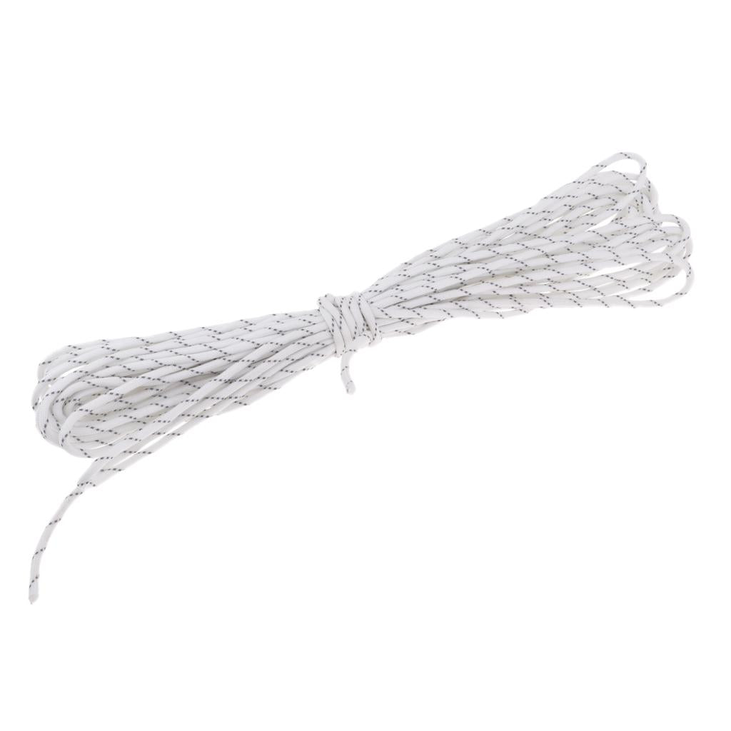 15m Reflective Nylon Tent Line Canopy Guyline Rope Survival Paracord White