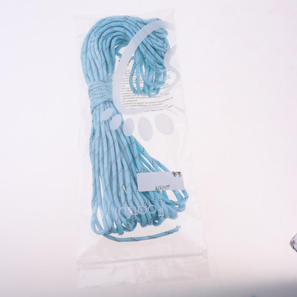 15m Reflective Nylon Tent Line Canopy Guyline Rope Survival Paracord Blue