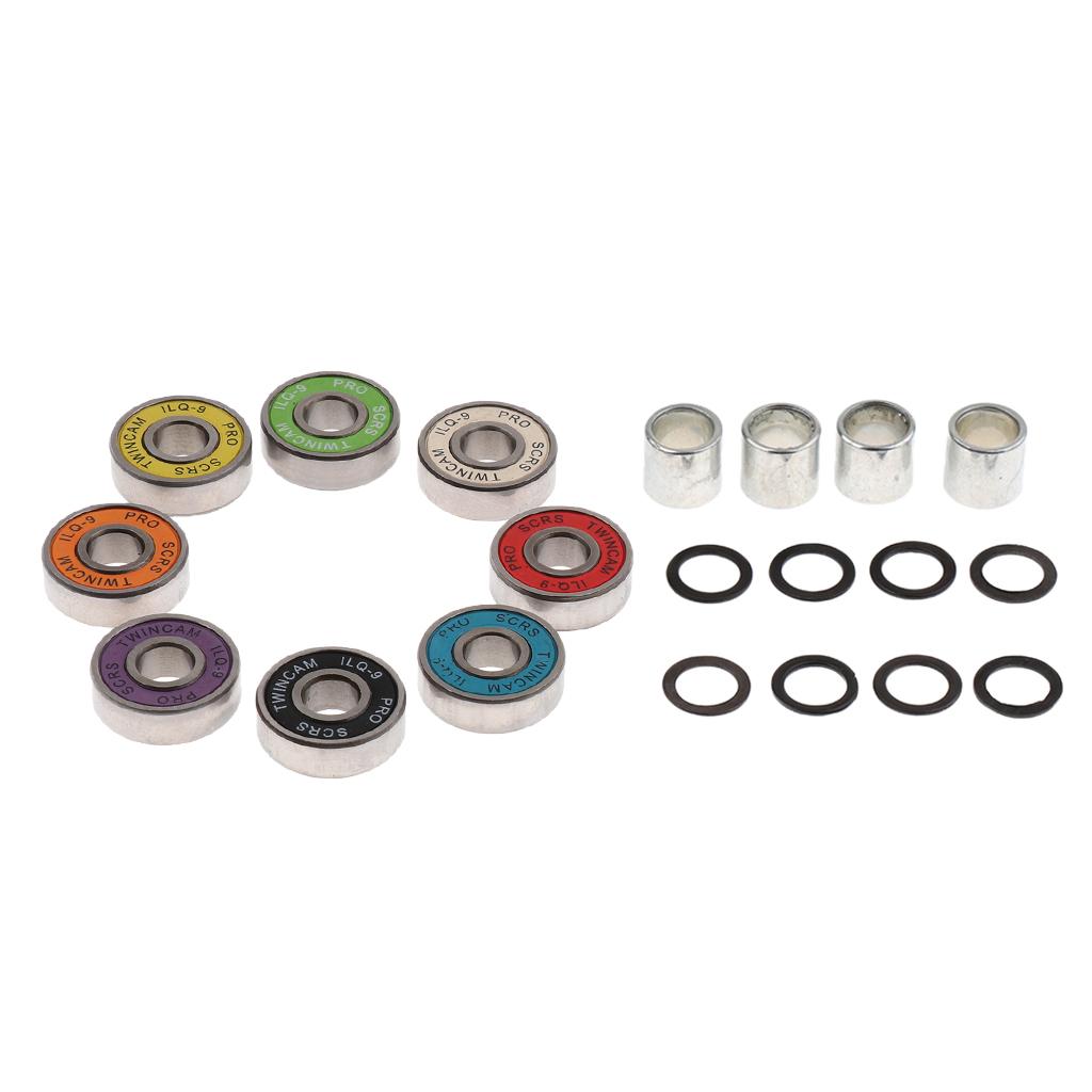 Skateboard Speed Kit- Bearing ,Spacers and Speed Washers Colourful
