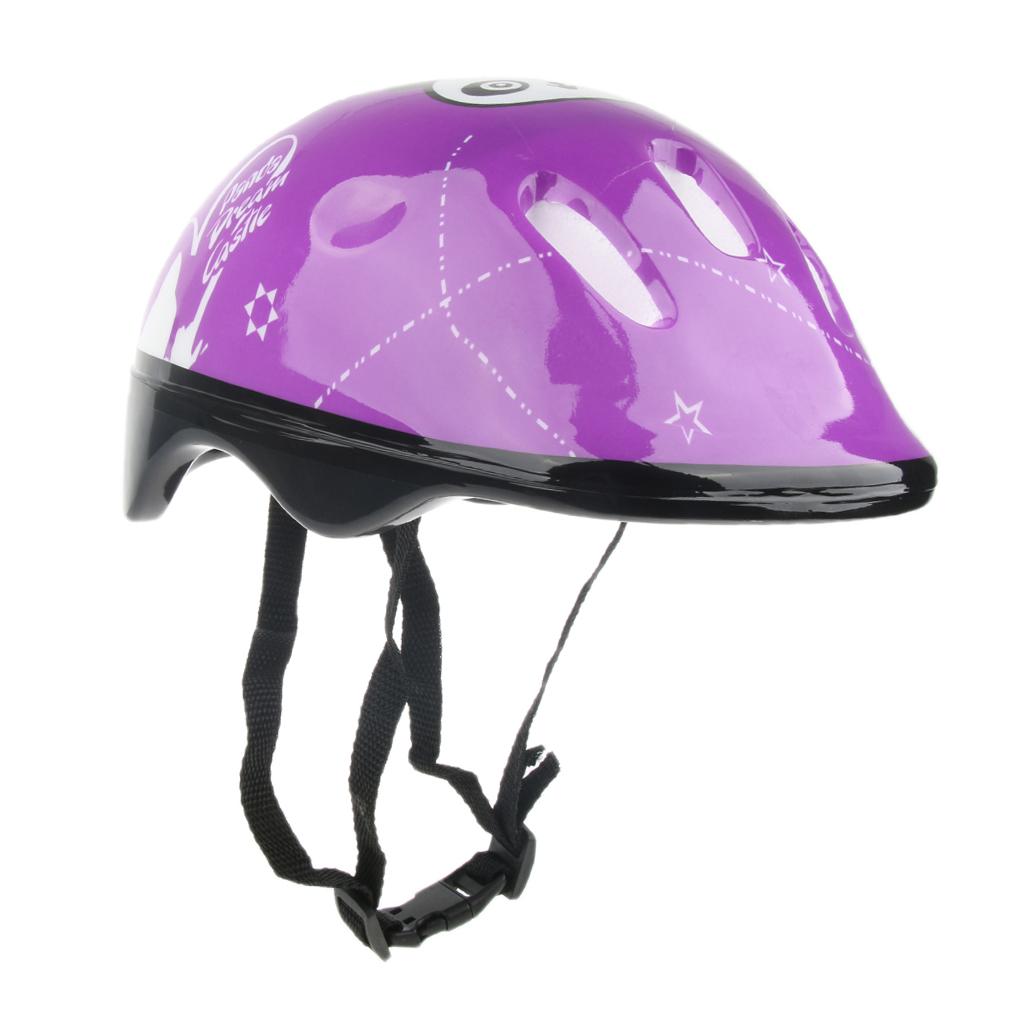 Children Kids Sports Inline Roller Skates Helmet Bike 56cm Junior Safety Hat Purple