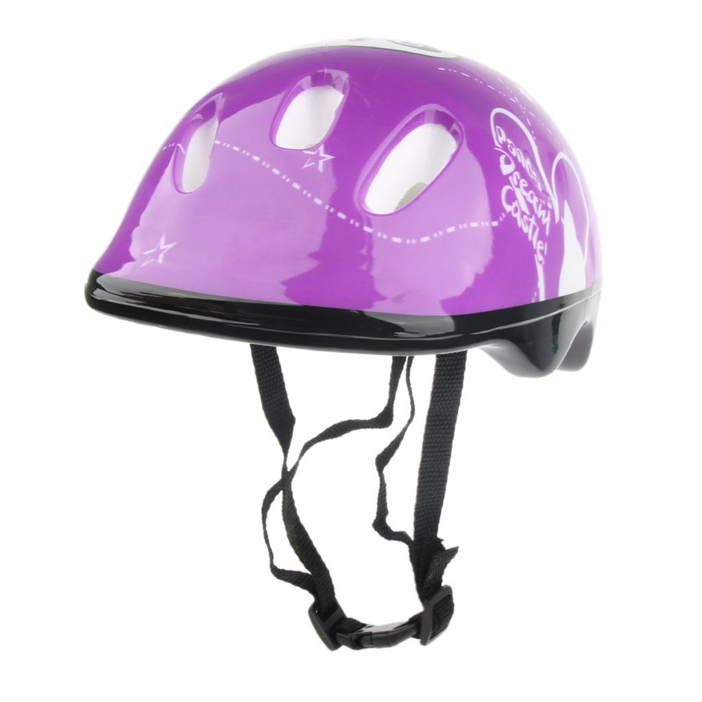 Children Kids Sports Inline Roller Skates Helmet Bike 56cm Junior Safety Hat Purple