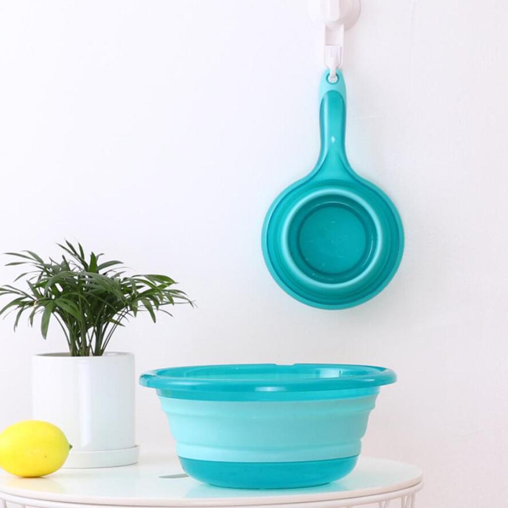 Folding Water Ladle Collapsible Spoon Kitchen  Cup Shampoo Bath Shower Orange
